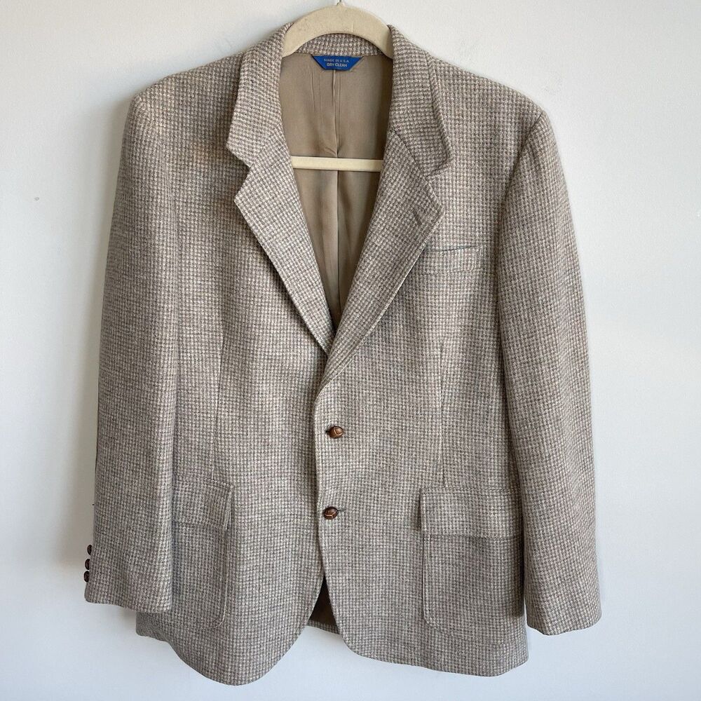 Pendleton Jacket‎ Mens 100% Virgin Wool Blazer Sport Coat Elbow Patches 44 Long